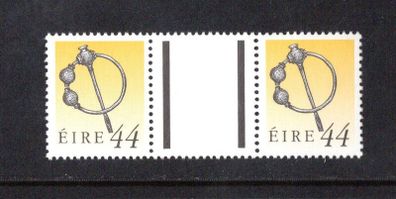 1990-91 Ireland 44p Silver Thistle Brooch Seventh Definitive Stamp Treasures Series of Ireland Gutter Pair Mint Never Hinged (MNH)