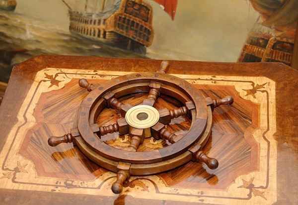 Ships Steering Wheel  32 cm Wood & Brass Antique Style