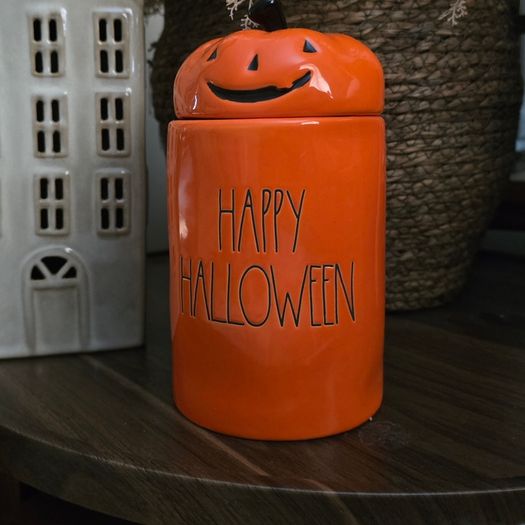 Rae Dunn storage jar Happy Halloween