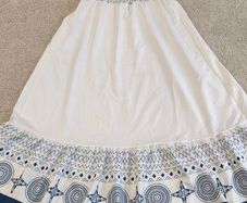 Blue & White Mediterranean Tile Print Maxi Dress