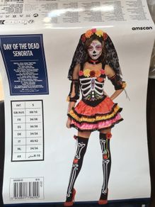 Womens Day of the Dead Costume Size Small