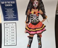 Womens Day of the Dead Costume Size Small
