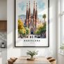 Barcelona Wall Art Print, Travel Art Poster Image 2