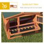Rabbit Hutch with Run Wooden Guinea Pig Hutch Outdoor Bunny Cage Hide House with Sliding Tray, Hay Rack, Ramp, 156 x 58 x 68cm, Orange Image 4