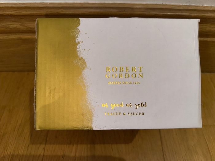 Robert Gordon As Good As Gold Teacup and Saucer Set