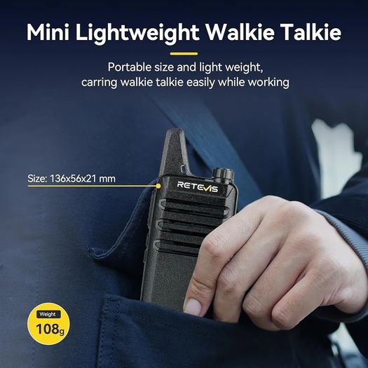 RT622 Walkie Talkie, 113g Compact 2 Way Radio, 10-in-1 Charging Base, Portable Radio Back Clip, 5 LED Indicators, PMR446 Walkie Talkies for Adults for Hospitality, Restaurant (Black, 10 Pack