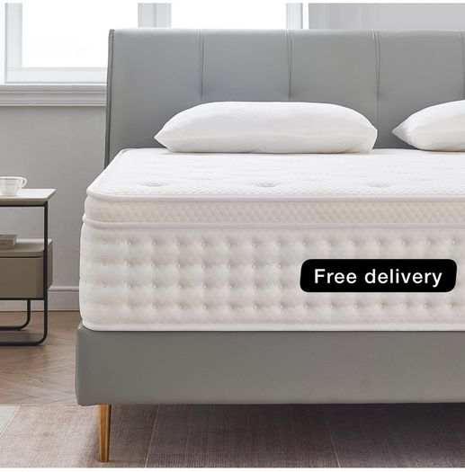 Single Mattress, 10.2 Inch, Hybrid Memory Foam and Individually Pocket Spring, Medium Firm