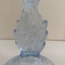 Lovely Pair of Vintage Pressed Glass Candlesticks in Pale Blue Glass with Leaves Motifs, Excellent Condition Image 5
