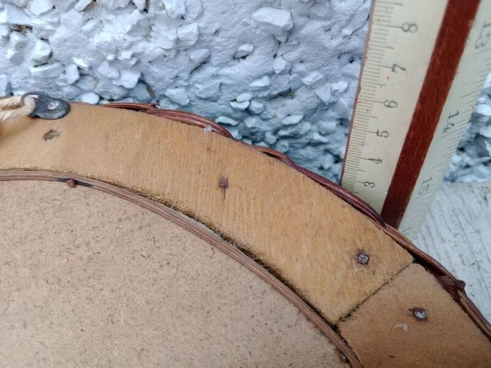 Round mirror, vintage rattan mirror