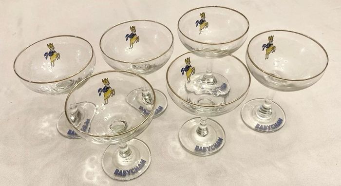 Vintage Babycham glasses X 6 c1950