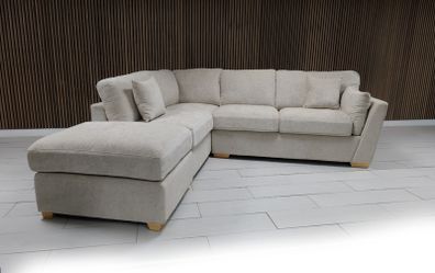 Emme Corner Beige L Shaped Corner Sofa