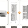 Slim Bathroom Cabinet, Freestanding Plastic Toilet Storage Unit with Door, Waterproof Small Trolley with Wheels for Office, Living Room, Kitchen, Entryway (21W/67H/34D, 2 tier) Image 5