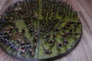 Vintage Hand Painted plastic soldiers on boards, battle reenactment (7 different types of soldiers, 7 independent boards)