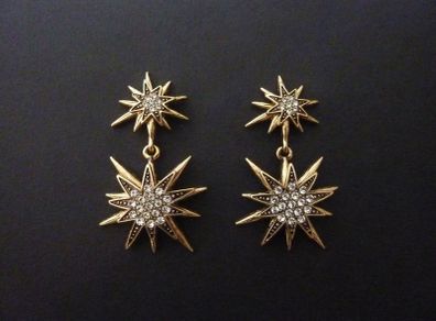 Star Starburst Drop Earrings