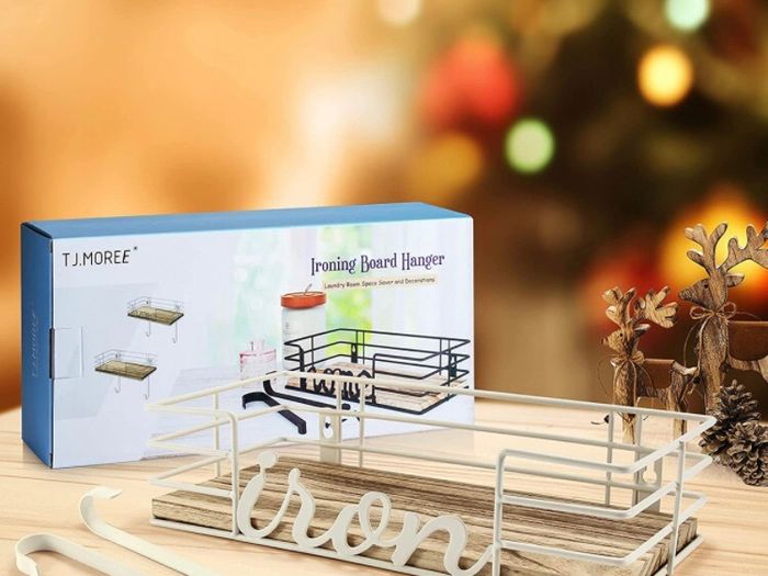 Ironing Board Hanger Wall Mount - Laundry Room Iron and Ironing Board Holder (MULTIPLE COLOURS)