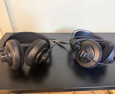 Two pairs of Samson SR850 studio headphones