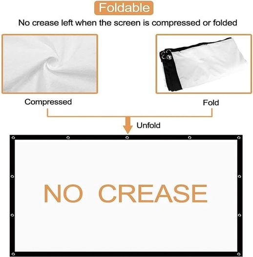 100 inch Projector Screen 16:9 HD Foldable for Home Theater Cinema Indoor Outdoor MULTIPLE SIZES AVAILABLE