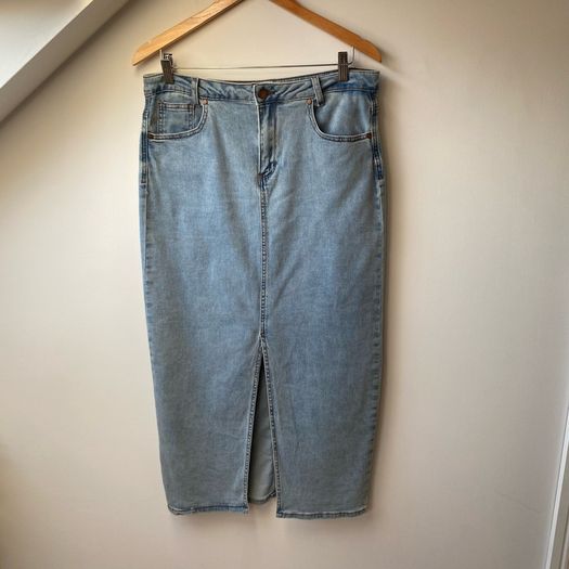 My Essential Wardrobe Denim Maxi Skirt Light Blue Wash