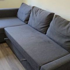 IKEA Friheten sofa bed and Bemz Custom Pink thick Corduroy sofa cover