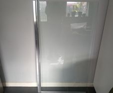 Chrome over bath glass shower screen