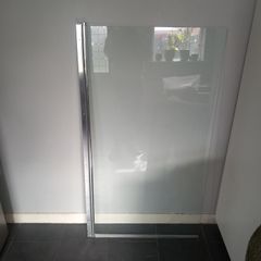 Chrome over bath glass shower screen