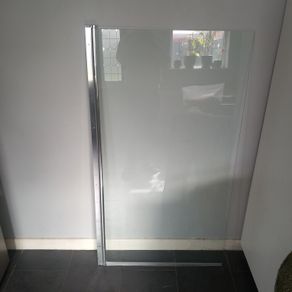 Chrome over bath glass shower screen