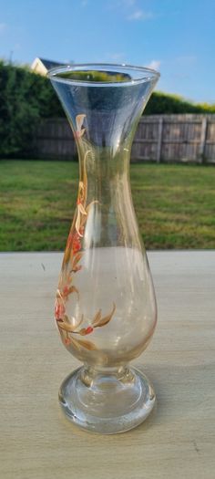 Hand-painted glass vase