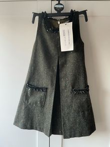 Green tweed pinafore dress age 2-3 brand new with tags