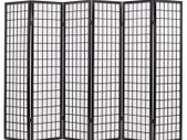 Folding 6-Panel Room Divider Japanese Style 240x170 cm Black