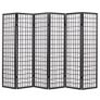 Folding 6-Panel Room Divider Japanese Style 240x170 cm Black Image 2