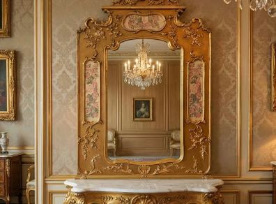 Very grand and decorative mirror that could be located in many opulent scenarios