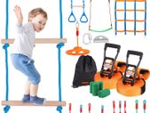 50 ft Ninja Warrior Obstacle Course Kids Outdoor Slackline 12 Obstacles