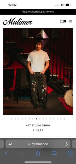 Mutimer mens paint splatter jeans