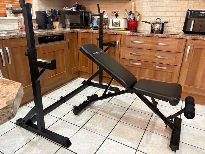 Gym Weightlifting Bundle, Great Value! Metal Weights, Squat Rack, Weight Bench, Bars, Mats + More!
