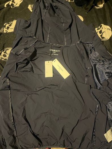 Calvin Klein Golf Hooded rain wind Jacket Navy size large
