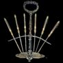 Vintage Set 6 Fruit/Cheese Cutters With Stand Image 6