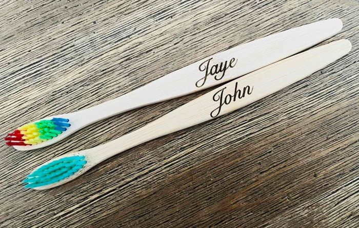 1 Personalized  Kids and adult 100% Bio Degradable Bamboo Toothbrush Handmade
