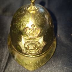 Beautiful Old British Bobby Police Helmet Bell Metropolitan, Postage Available