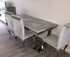 Heavy marble table with chairs