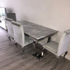 Heavy marble table with chairs