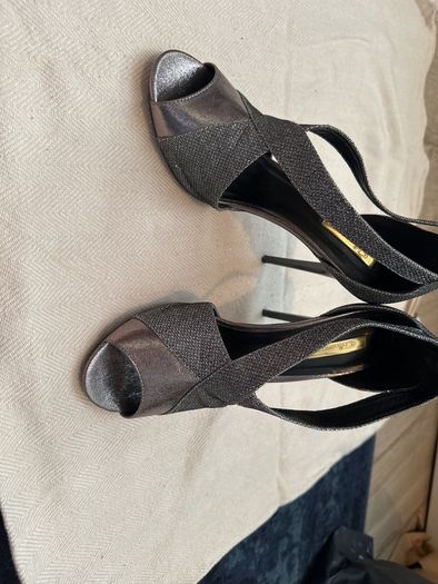 Silver /gunpowder high  heels stilettos