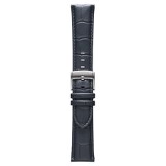 Genuine Italian Leather 22mm Dress Watch Strap - Dark Grey