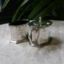 Elkington and Co Genuine Art Deco Sterling Silver Condiment Set. Hallmarked Birmingham 1936. Fitted Cobalt Blue Glass Liners Image 10