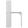 Bar Table with Cabinet White 115x59x200 cm Image 3