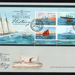 2015 Isle of Man Maritime History Commemorative Stamps Miniature Sheet First Day Cover (FDC)