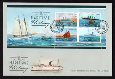 2015 Isle of Man Maritime History Commemorative Stamps Miniature Sheet First Day Cover (FDC)