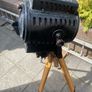 Vintage Industrial Theater Spotlight Floor Lamp on Wooden Tripod  Re-wired Image 5