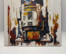 R2D2 3D printed abstract painting