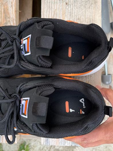 FILA Ray Tracer Black/Orange Sneakers Size UK 10