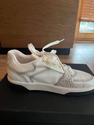 Pinko white sneakers with gems
